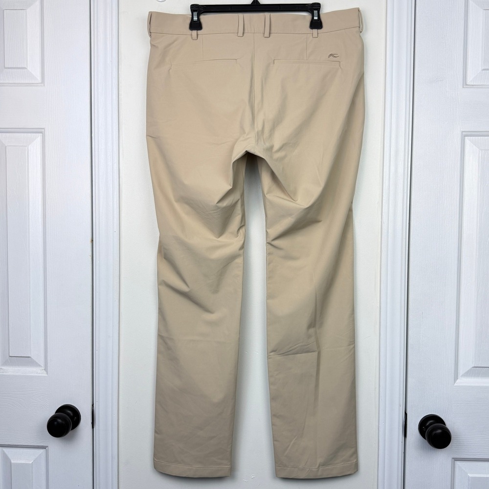 NEW KJUS Ike Pants Mens 54 XL 36x33 Khaki Technical Stretch Golf Trousers Beige - Picture 4 of 14